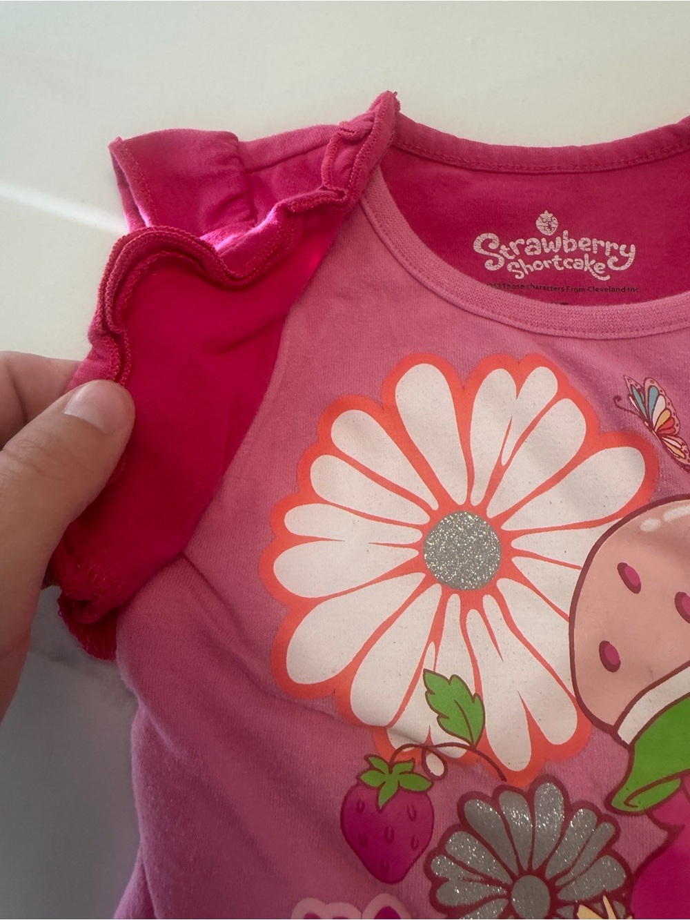 Y2K 2013 Strawberry Shortcake Two Piece Set Skort & Shirt Mock Shrug Toddler 3T - Picture 5 of 8